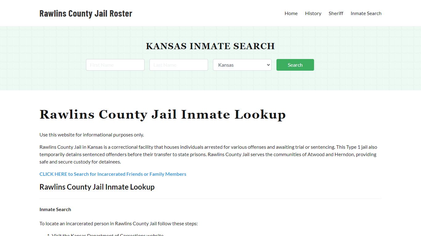 Rawlins County Jail Roster Lookup, KS, Inmate Search