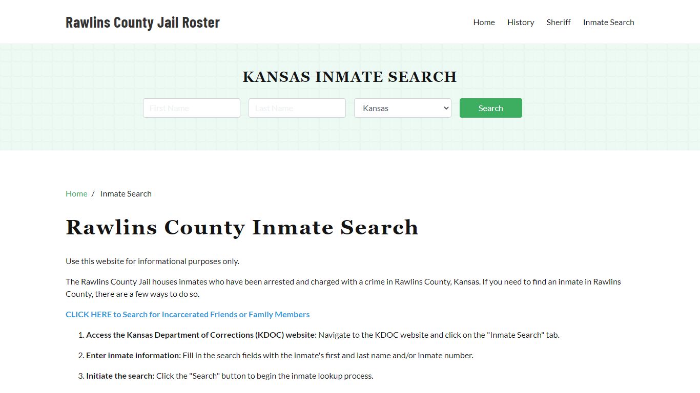 Rawlins County, KS Detainee Lookup