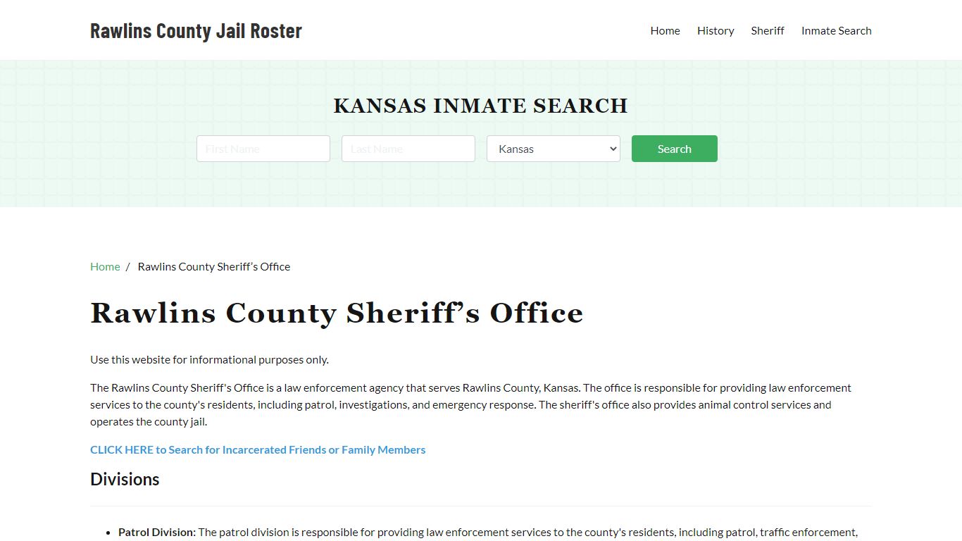 Rawlins County Sheriff Office, KS, Arrest Warrants Search